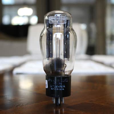 Sylvania JAN CHS 5U4G VT244 - Coke Bottle - Hanging Filament - D Getter - 1940s - Ribbed Black Plates, NOS Tube image 2