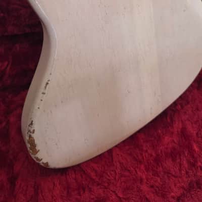 2026 MJT Jazz Bass - Aged White - Nitro Finish - block inlay, 70s style rosewood block inlay pearl bound neckk -Lollar Pickups image 9