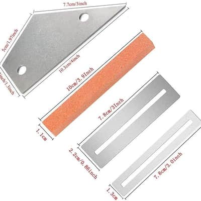 6 Pack Guitar Luthier Tool Kit Include Guitar Fret Crowning File, Double Headed Guitar Bass Fret Wire Rubber Hammer, Stainless Steel Fret Rocker, 2 Fingerboard Guards Protectors and Grinding image 2