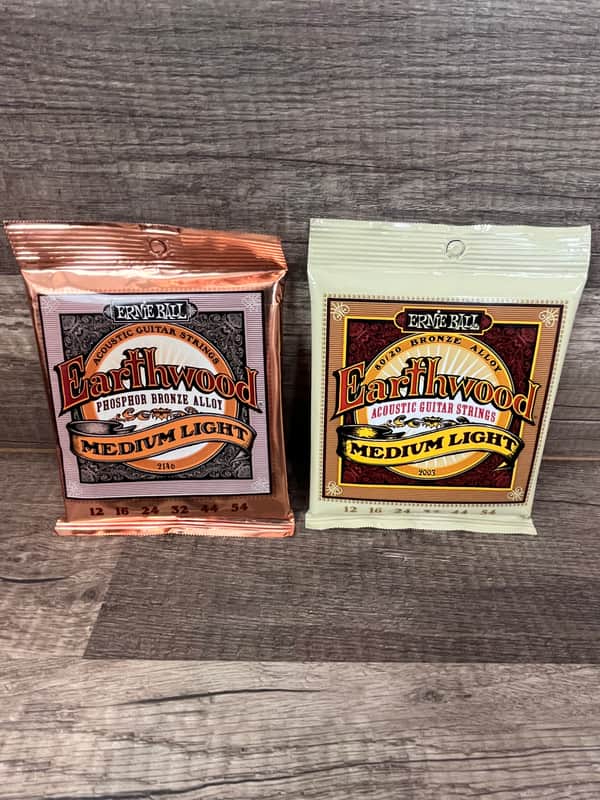 Ernie Ball Earthwood ~ LOT of 2 ~ Phosphor Bronze + 80/20 ~ Medium Light ~ Acoustic Guitar Strings ~ 12 - 54 ~ NIB image 1