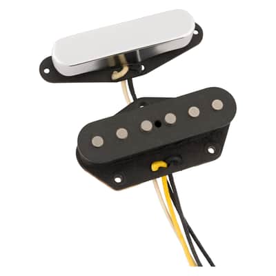 Fender Custom Shop '55/'56 Whiteguard Telecaster Pickup Set - Black and Chrome image 1