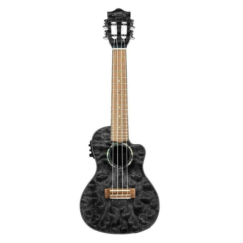 Lanikai Quilted Maple Black Stain Concert Acoustic Electric Ukulele image 1