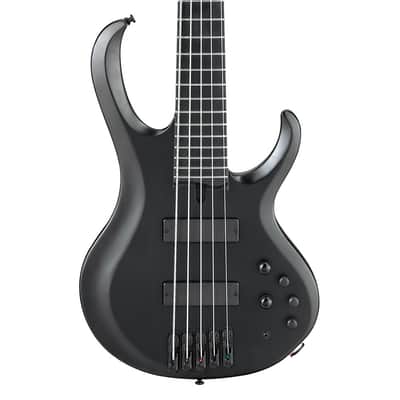 Used Ibanez BTB625EXBKF BTB Iron Label 5-String Bass - Black Flat image 1