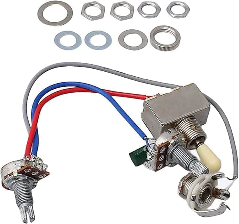 Guitar Prewired Wiring Harness 3 Way Toggle Switch, Humbucker Wiring Harness 1V1T 500K Pots for Electric Guitar, Increased Sustain,Tightness and Clarity. image 1