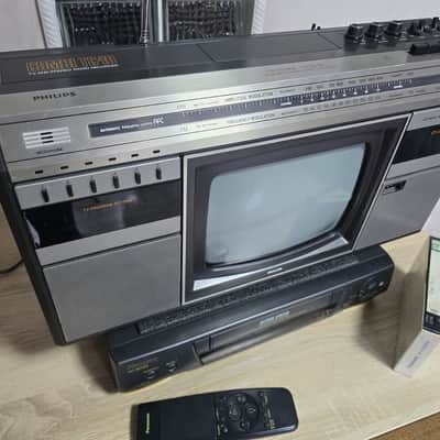 PHILIPS COMBI TC 10 ✅Serviced Rare Vintage SET TV RADIO CASSETTE RECORDER BOOMBOX +VIDEO image 7