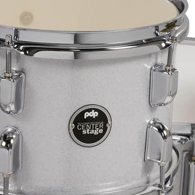 Pacific Drums Center Stage Complete Drumkit, 5 Drum Set, Diamond White Sparkle, 7x10, 8x12, 12x14 Floor, 14x20 Kick, 5x14 Snare (PDCE2015KTDW) image 4