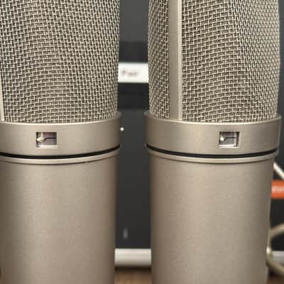 Vintage Neumann U 87 Condenser Microphone Stereo Pair. Close SN. Great Shape U87 1982 Z 48 Shock Mount image 11