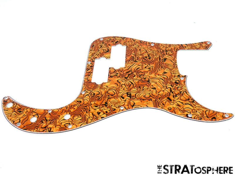 *NEW Gold Abalone PICKGUARD for Fender Standard Precision P Bass 3 Ply 13 Hole image 1