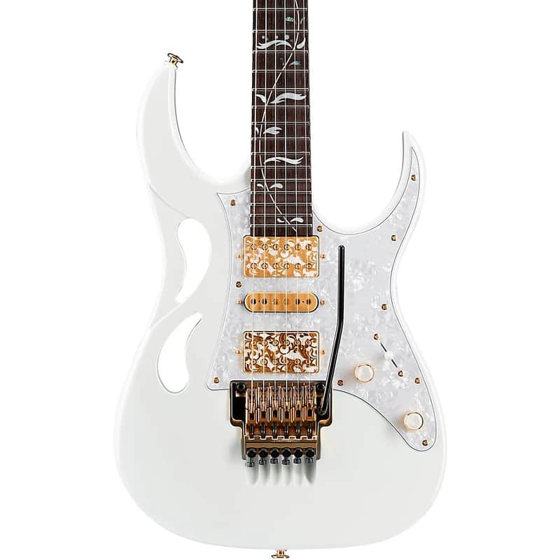 Ibanez PIA3761-SLW Steve Vai Signature 6-String Solid Body Electric Guitar with Rosewood Fretboard, Right-Handed, Stallion White image 1
