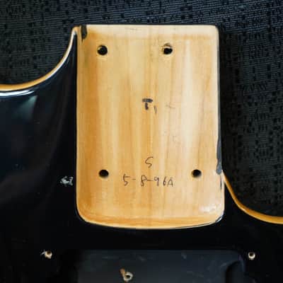 1996 ESP/Japan Original Horizon Alder Guitar Body - Black w/ Natural Binding image 3