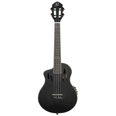 Ortega RTPS-U-SBK-L TourPlayer Series Spruce Top Mahogany Neck 4-String Tenor Electric Ukulele w/Gig Bag For Left Hand Player image 6