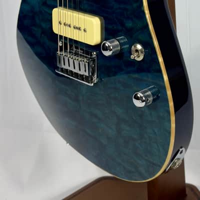 Tom Anderson Guitarworks Hollow Cobra 2000 - Deep Ocean Blue W/ Binding image 10