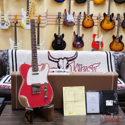 Fender Custom Shop 1962 Telecaster Custom Rosewood Slab Board Hand-Wound Pickups Heavy Relic Fiesta Red image 6