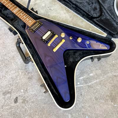 Greco Flying V c 1990- 2000 trans Amethyst original vintage MIJ Japan ox image 2