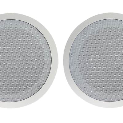 2) Rockville CC80T White 8" Commercial 70v Ceiling Speakers For Restaurant/ Bar image 1