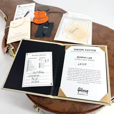 2024 Gibson Custom M2M Murphy Aged 1956 Les Paul Handpicked Top Ultra Light - Slow Ice Tea Fade image 17