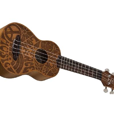 Luna Peace Love Etched 60's Design Ukulele image 4