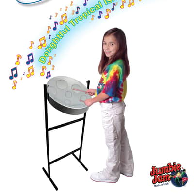 Jumbie Jam Steel Drum Kit Silver Pan w/ Tube Floor Stand image 3