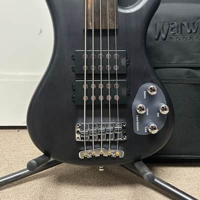 Warwick RockBass Corvette $$ 5 String Fretless Bass 2025 - Nirvana Black Transparent Satin image 2