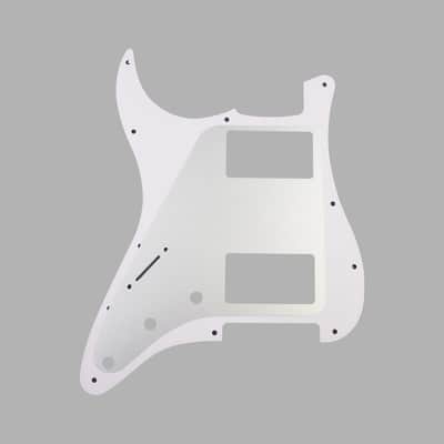 11 Hole HH Humbucker Strat Pickguard ST Pickguards Scratch Plate for USA/Mexican Fender Standard Stratocaster Modern Style Electric Guitar - White 3ply with Mounting Screws image 3