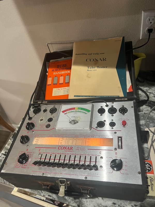Conar Model 223 tube tester with 200 free tubes. image 1