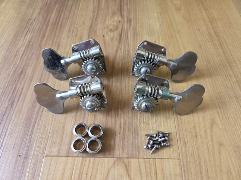 Set of Vintage Early 1960's Gibson EB Bass Tuning Keys w/ Ferrules, Mounting Screws! image 1