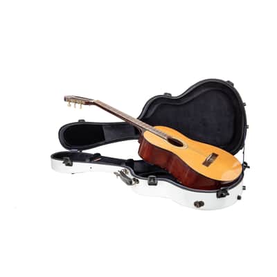Crossrock Ultra-Light Fiberglass Case-Fits 4/4 Classical Nylon String Guitars, Includes Protective Cover, Interior Compartment, TSA Lock, Weight 6.4lb-White image 3