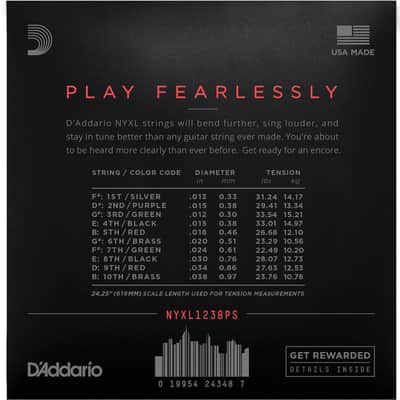 D'Addario NYXL1238PS Nickel Wound E9 Pedal Steel Guitar Strings Custom Light 12-38 image 2