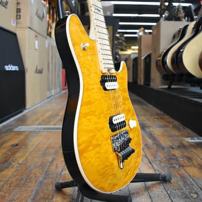 EVH Custom Shop Wolfgang HH FR Electric Guitar Trans Amber Quilt w/Hard Case image 2