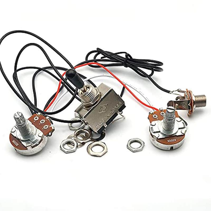 Electric Guitar Wiring Harness Prewired Two Pickup 500K Big Pots 3 Way Toggle Switch for LP Electric Guitarra image 1
