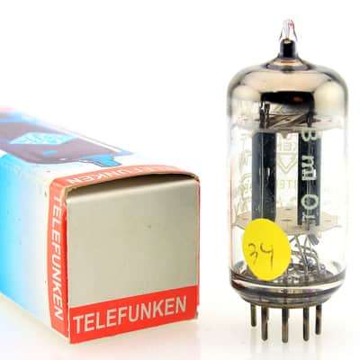 RARE 1964 TELEFUNKEN ◇ "SELECT" ECC83 12AX7 SMOOTH PLATE RED TIP VACUUM TUBE #34 image 3