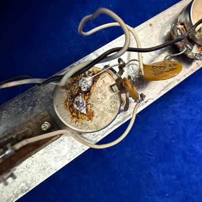 1971 Vintage Fender Telecaster Electronics Control Assembly Pots Knobs Switch Plate Jack Caps Tip 1971 1966 image 7