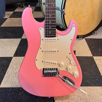 Unbranded Stratocaster-style electric guitar - Pink image 1