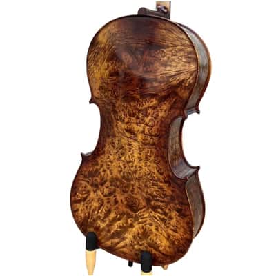 Rare Bird's eye Wood Full size Cello 4/4. hand Carved,Good Sound, Master sound image 7