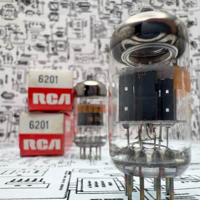 RCA 6201 Grey Plate - 1979 Matched Pair | Preamp Tube USA NOS image 6