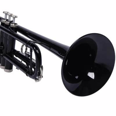 Black Bb Beginner Trumpet with Case, Gloves & Mouthpiece – Perfect for Students & School Bands image 5