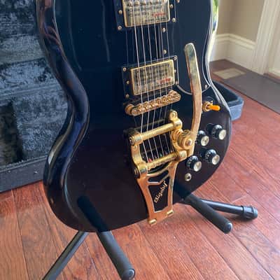 Epiphone SG Gold Hardware Bigsby Ebony | Reverb