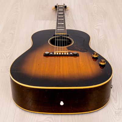 1955 Gibson J-160E Vintage Acoustic Electric Guitar Solid Top/Back w/ P-90 & Case image 13