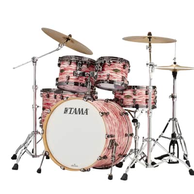 Tama WBR52LBNS-RWO Starclassic Walnut/Birch Duracover Wrap Shell Kit 5 pcs - Red &amp; White Oyster/Black Nickel HW image 5