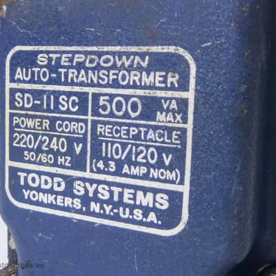 TODD Stepdown Transformer 110-220 - Made in Usa - Use USA 110volt Amps in Europe 220 volt image 3