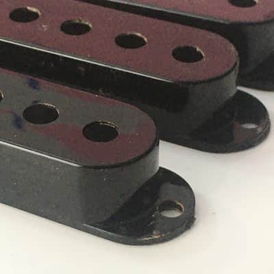 Genuine Fender Relic Black Strat Pickup Covers Stratocaster Electric Guitar 52mm image 3