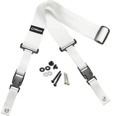 NEW DiMarzio DD2200W 2 Inch Nylon ClipLock Guitar Strap Quick Release - WHITE