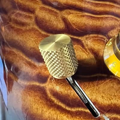 Kinnatone Short Gold Stainless Steel knurled 3 or 5 way Blade style Switch Tip For Strat or Tele image 5