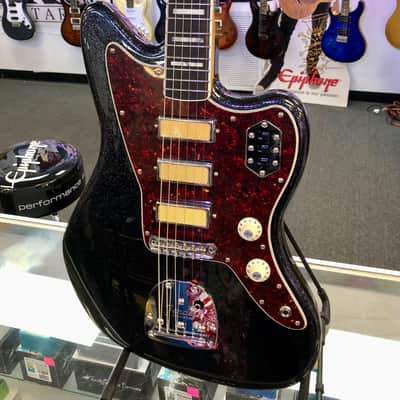 Fender Limited Edition Gold Foil Pickup Jazzmaster, Black Sparkle with Gig Bag image 3