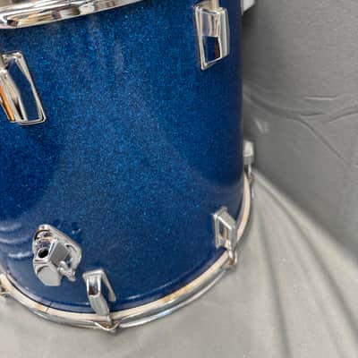 Vintage Apollo 1960s-1970s Drum Kit 5pc Set Import Blue Sparkle Toms Snare Kick image 4