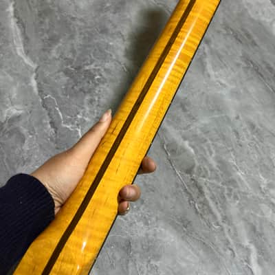 6 string Rosewood Stainless steel 22frets Gloss Yellow Maple Electric guitar neck hole:10mm image 4