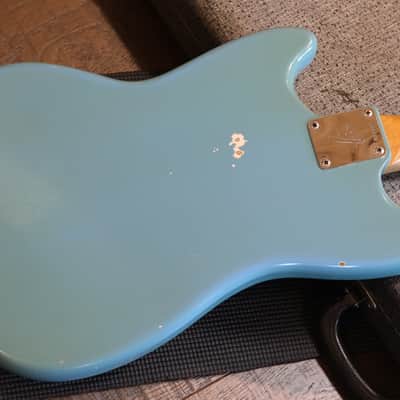 1966 Fender Mustang Electric Guitar Daphne Blue + OHSC image 12