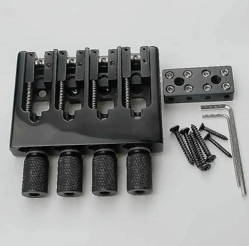 Black 4 String Headless Bass Adjustable Strings Bridge System image 1