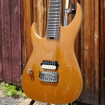 Schecter DIAMOND SERIES KM-7 MkIII Artist Keith Merrow Gold Top Left Handed 7-String w/ Molded Hard Case image 4