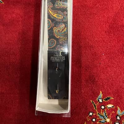 Bobby lee Black blue orange paisley noscratch guitar strap 1960s image 1
